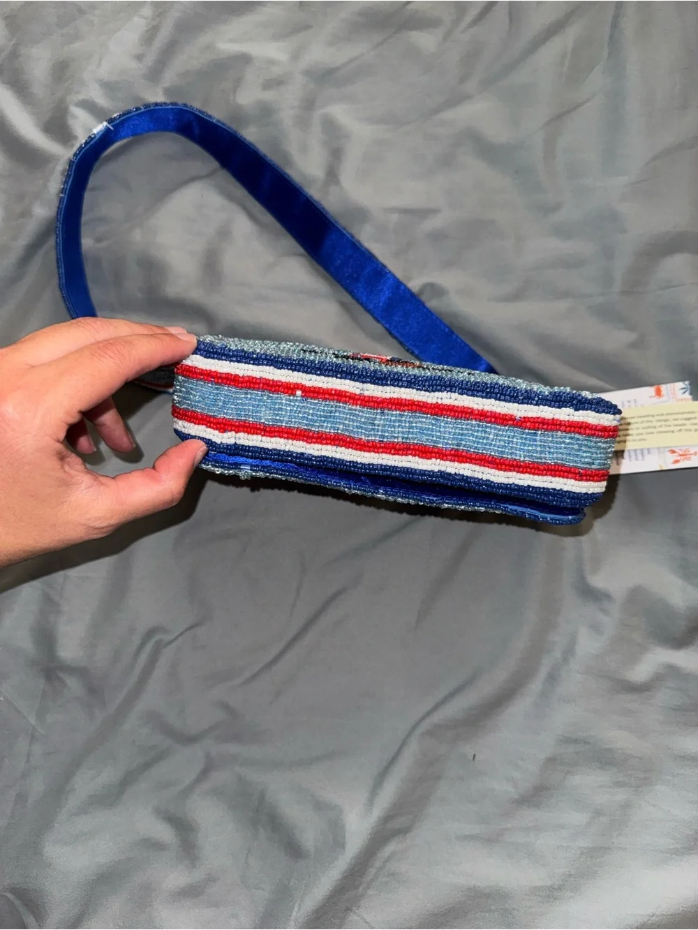 Beaded Sailboat Shoulder Bag Handmade in India New with Tags